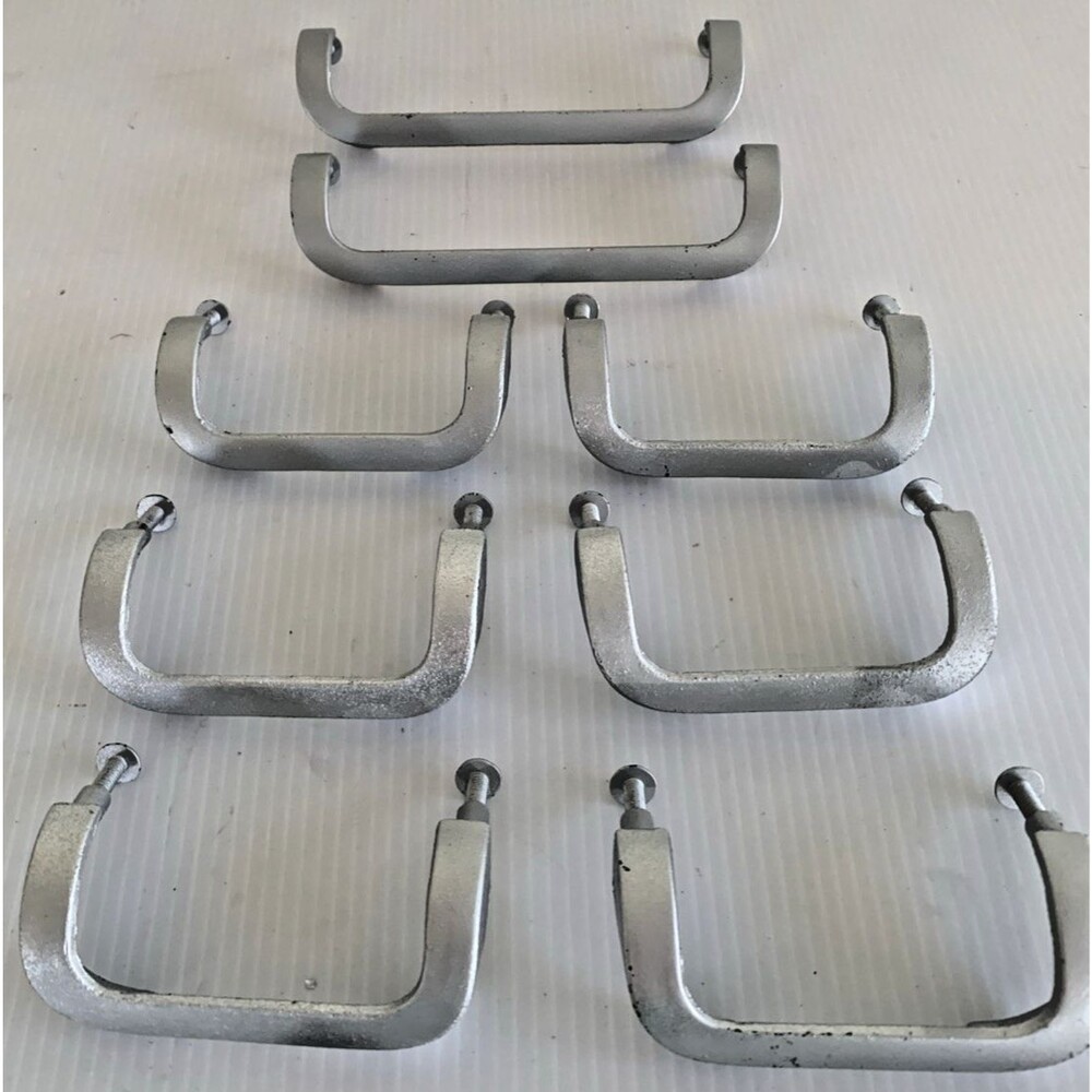 Lot (8 ) Vintage 1983 Continental Brass Silver Arch Drawer Pull Handles P564